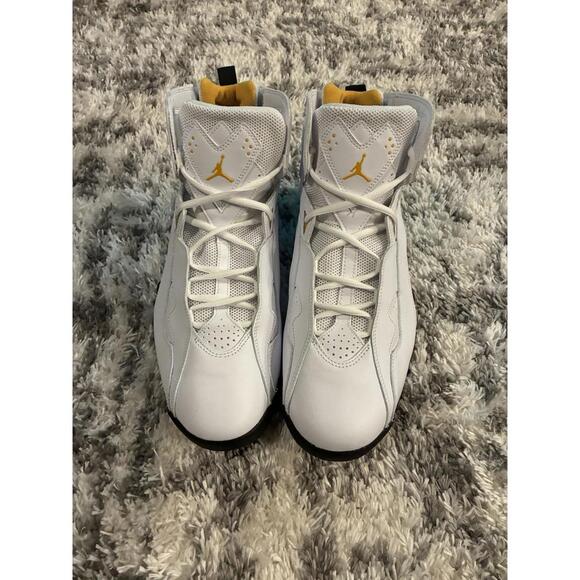 Nike Air Jordan True Flight ‘White Yellow Ochre’ Men’s Size 13 342964-107 No Lid - Picture 2 of 7